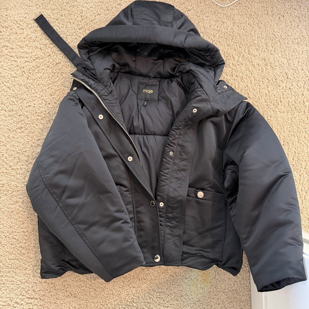 Maje Dark Puffer Coat